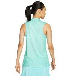 Nike Golf Nike Dri-FIT Blade Print Womens Sleeveless Golf Polo -Clubs Shop 10278 434LIGHTAQUA 1