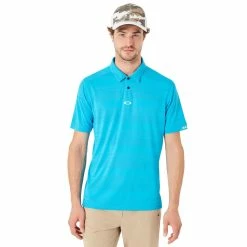 Oakley Aero Stripe Jacquard Mens Golf Polo -Clubs Shop 10850 6B2ATOMICBLUE