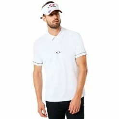 Oakley Contrast Collar Detail Mens Golf Polo -Clubs Shop 10864 100WHITE 47f1b156 f599 4985 b911 a8b09d914b65