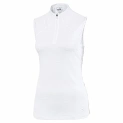 PUMA Golf Puma Daily Mockneck Womens Sleeveless Golf Polo -Clubs Shop 11533 08WHITE 35a6e070 9652 447b 892f af421e6929a6