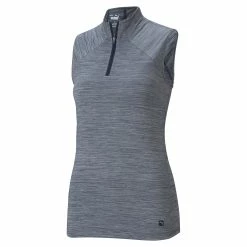 PUMA Golf Puma Daily Mockneck Womens Sleeveless Golf Polo -Clubs Shop 11533 NAVYBLZRHTHR 8d5b676d 402a 4aaa 87e7 b14b4e72c79e