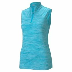 PUMA Golf Puma Daily Mockneck Womens Sleeveless Golf Polo -Clubs Shop 11533 SCUBABLUEHTHR 34ef97da 420d 4372 8996 0a43edc9e583