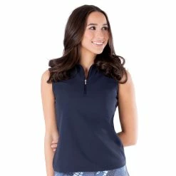 NVO Nikki Womens Sleeveless Golf Polo 14 NVO Nikki Womens Sleeveless Golf Polo -Clubs Shop 12331 NAVY400