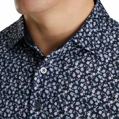 FootJoy Lisle Flower Print Self Collar Navy Mens Polo 6 FootJoy Lisle Flower Print Self Collar Navy Mens Polo -Clubs Shop 13484 2 eb9a567b e377 450e bc65 719a7e06ca06