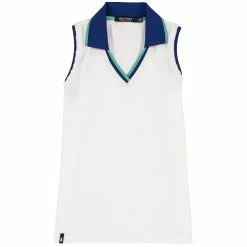 Polo Ralph Lauren Polo Golf White & Royal Cricket Womens Sleeveless Golf Polo