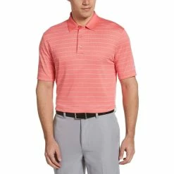 Callaway Ventilated Stripe Mens Golf Polo -Clubs Shop 17872 SUNKISTCORAL 63fc4953 edb9 439e b541 80c0b632719f