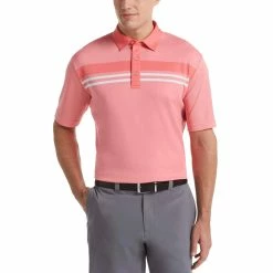 Callaway Birdseye Block Mens Golf Polo -Clubs Shop 17876 SUNKISTCORAL