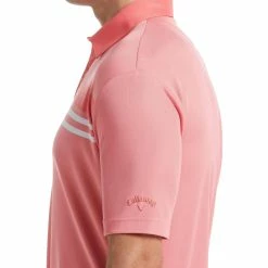 Callaway Birdseye Block Mens Golf Polo -Clubs Shop 17876 SUNKISTCORAL 1