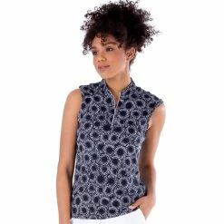 NVO Layla Mock Navy Womens Golf Polo