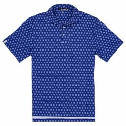 Polo Ralph Lauren RLX Printed Lightweight Airflow Royal Blue Star Foulard Mens Golf Polo