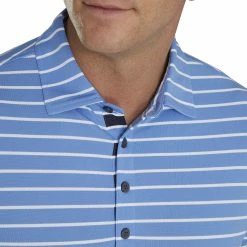 FootJoy Pique Mixed Stripe Self Collar Lagoon Mens Golf Polo -Clubs Shop 20228 LAGOONWHITE 2 304ea0ec 2dbf 4078 832e d6e28961d2c4