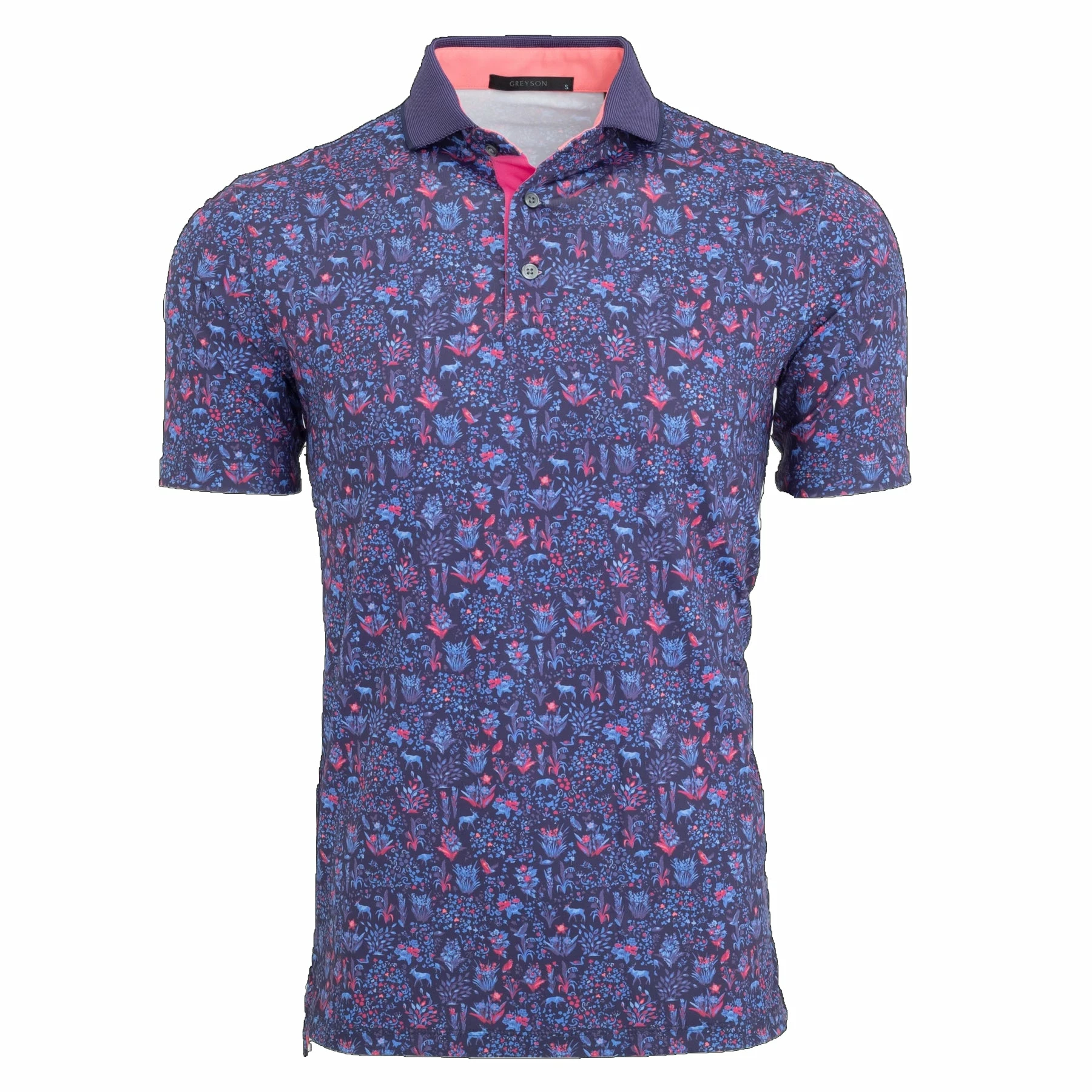 Greyson Flora And Fauna Mens Golf Polo 1 Greyson Flora And Fauna Mens Golf Polo
