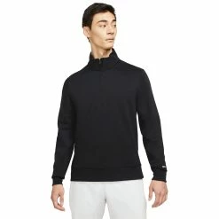 Nike Golf Nike Dri-FIT Player Mens Golf 1/2 Zip -Clubs Shop 20446 BLACK010