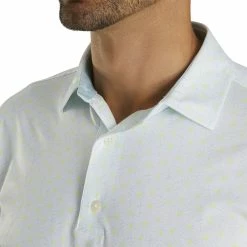 FootJoy Daisy Print Lisle Ice Blue Mens Golf Polo 5 FootJoy Daisy Print Lisle Ice Blue Mens Golf Polo -Clubs Shop 21477 ICEBLUE 2