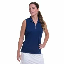 EP NY EP New York Convertible Mock Zip Womens Golf Polo -Clubs Shop 21499 INKY4060