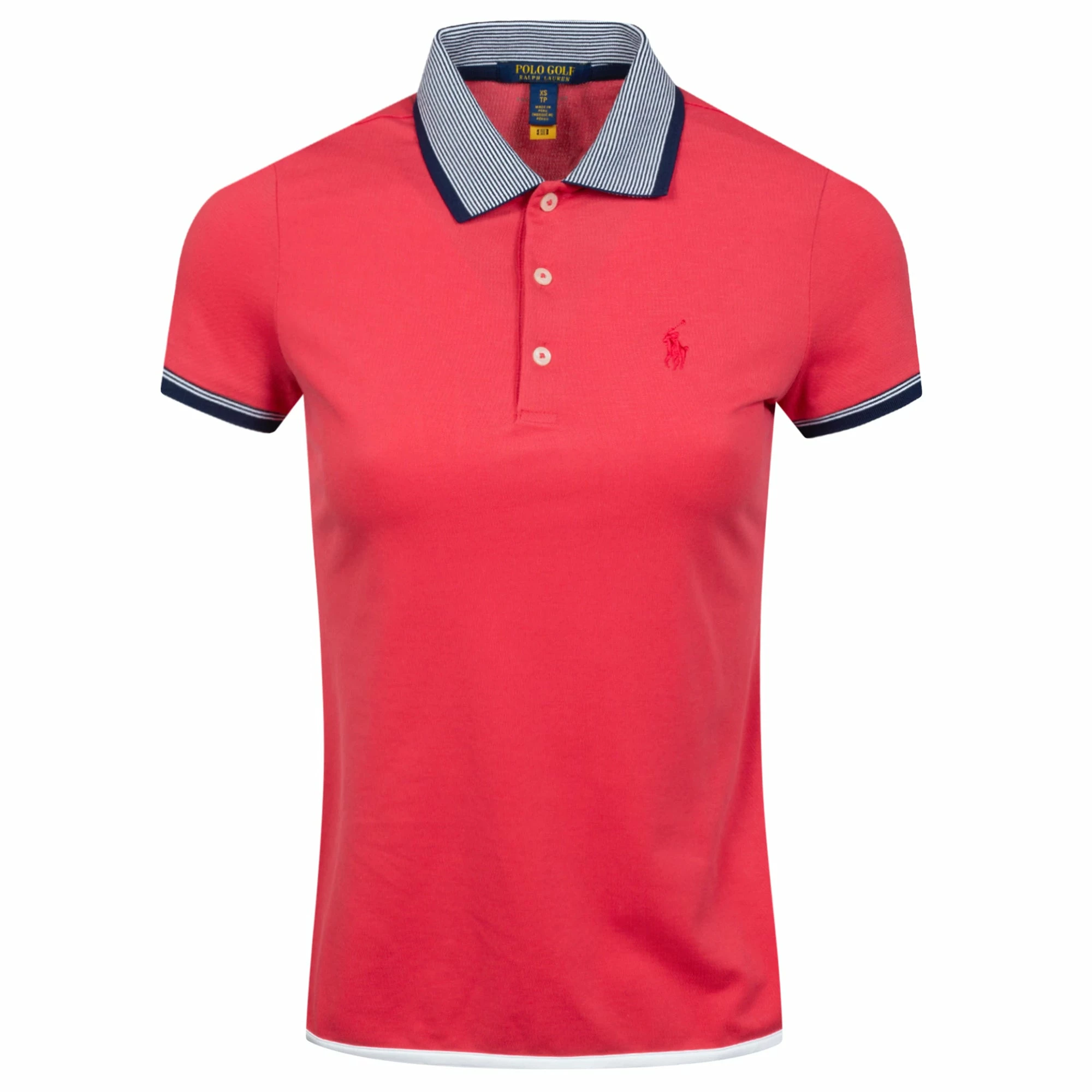 Polo Ralph Lauren Ralph Lauren Golf Solid Shirttail Sunset Red Womens Golf Polo 1 Polo Ralph Lauren Ralph Lauren Golf Solid Shirttail Sunset Red Womens Golf Polo