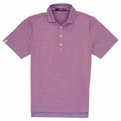 Polo Ralph Lauren RLX Classic Striped Blue Lagoon Mens Golf Polo