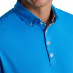 FootJoy Stretch Pique Vintage Floral Trim French Blue Mens Golf Polo -Clubs Shop 21652 FRENCHBLUE 2