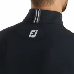 FootJoy Stretch Jersey Black Mens Golf 1/4 Zip -Clubs Shop 21658 BLACK 2