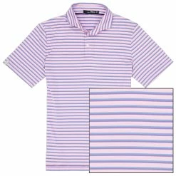 Polo Ralph Lauren RLX Ralph Lauren Yarn Dye Fetherweight Airflow Jersey Carmel Pink Mens Golf Polo
