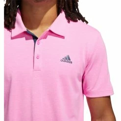 Adidas Golf Adidas Advantage Novelty Heathered Mens Golf Polo -Clubs Shop 22000 SCREAMINGPINK 1