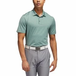 Adidas Golf Adidas Advantage Novelty Heathered Mens Golf Polo -Clubs Shop 22000 TECHEMERALD