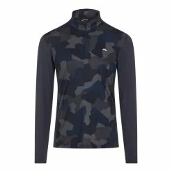 J.Lindeberg J. Lindeberg Brandon Mid Layer JL Navy Camo Mens Golf 1/4 Zip