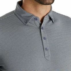FootJoy Feeder Stripe Jersey Heather Smoke Mens Longsleeve Golf Polo 5 FootJoy Feeder Stripe Jersey Heather Smoke Mens Longsleeve Golf Polo -Clubs Shop 22719 HTHSMKHTHGRY 2
