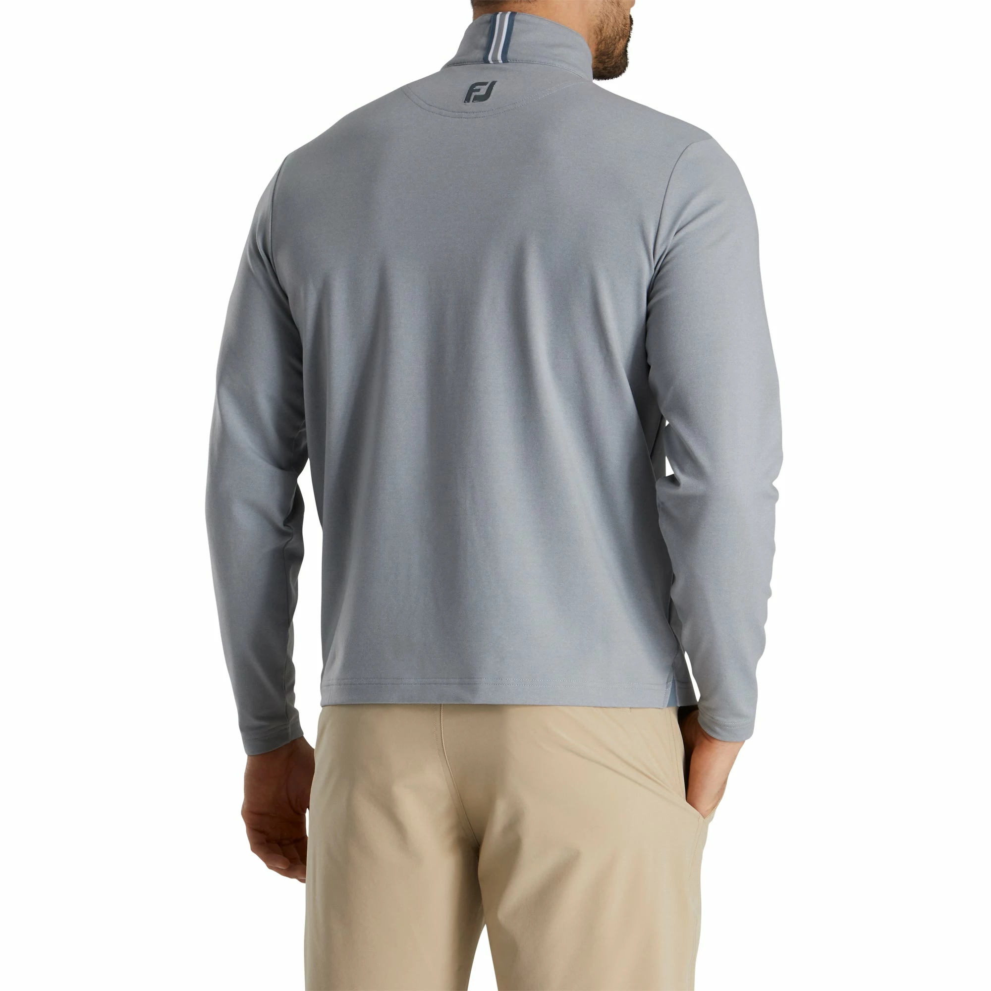 FootJoy Stretch Jersey Heather Grey Mens Golf 1/4 Zip 2 FootJoy Stretch Jersey Heather Grey Mens Golf 1/4 Zip - Image 2