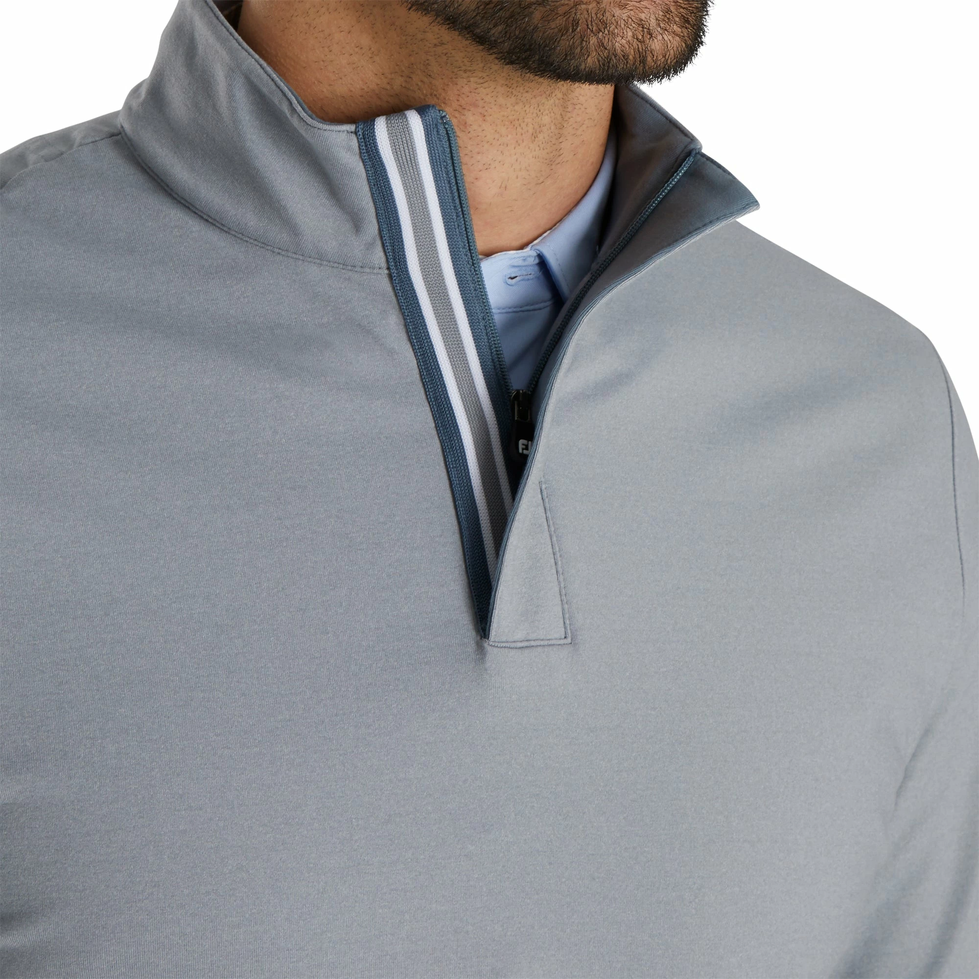 FootJoy Stretch Jersey Heather Grey Mens Golf 1/4 Zip 3 FootJoy Stretch Jersey Heather Grey Mens Golf 1/4 Zip - Image 3