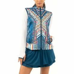 Lucky In Love Around The Block Shocking Pink Womens Golf Vest