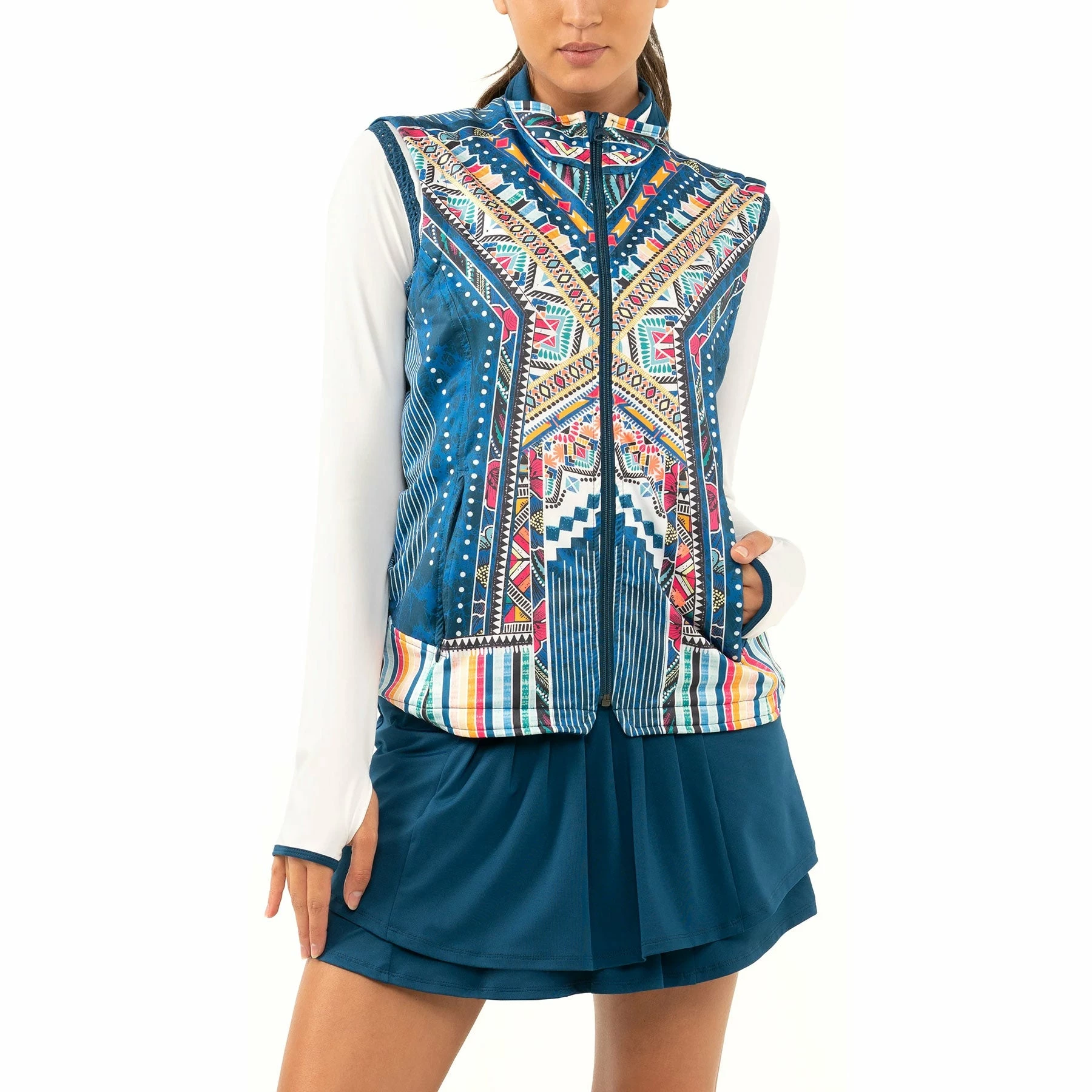 Lucky In Love Around The Block Shocking Pink Womens Golf Vest 1 Lucky In Love Around The Block Shocking Pink Womens Golf Vest