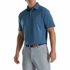 FootJoy School Of Fish Print Lisle Mens Golf Polo