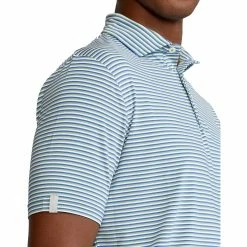 Polo Ralph Lauren RLX Ralph Lauren Featherweight Tri-Color Stripe Green Mens Golf Polo -Clubs Shop 24931 OUTBKGRNMULTI 2