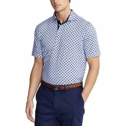 Polo Ralph Lauren Polo Golf Ralph Lauren Printed Pima Jersey Blue Mens Golf Polo