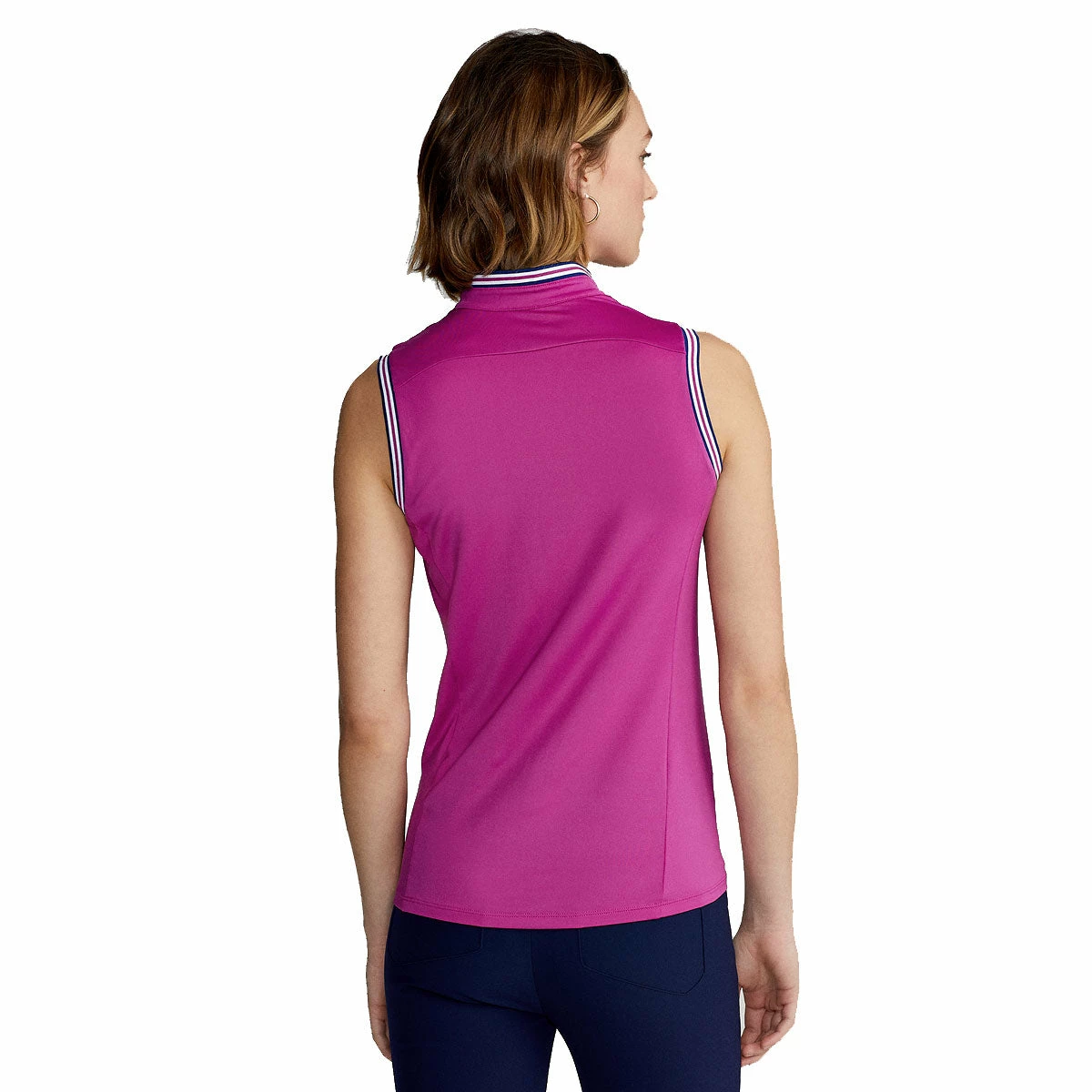 Polo Ralph Lauren RLX Ralph Lauren Mesh Mix Bright Pink Womens Sleeveless Golf Polo 2 Polo Ralph Lauren RLX Ralph Lauren Mesh Mix Bright Pink Womens Sleeveless Golf Polo - Image 2