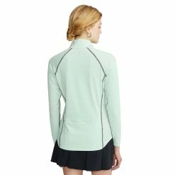 Polo Ralph Lauren RLX Ralph Lauren Airflow April Green Womens Longsleeve Golf 1/4 Zip -Clubs Shop 25005 APRILGREENBLK 2