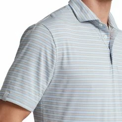 Polo Ralph Lauren RLX Ralph Lauren Featherweight Tri-Color Stripe Elite Blue Mens Golf Polo -Clubs Shop 25021 ELITEBLUMULTI 2