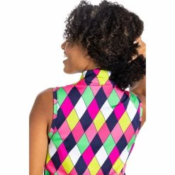 Kinona Keep It Covered Printed Womens Sleeveless Golf Polo -Clubs Shop 25158 MDRNARGYLE937 1