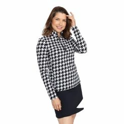 Kinona Keep It Covered Printed Womens Long Sleeve Golf Shirt -Clubs Shop 25164 HNDSTHBLK941