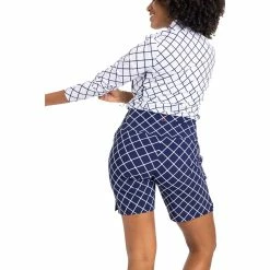 Kinona Keep It Covered Printed Womens Long Sleeve Golf Shirt -Clubs Shop 25164 LATTICEWHT935 1