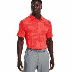 Under Armour Playoff 2.0 Jacquard Mens Golf Polo -Clubs Shop 26228 RADIORED890