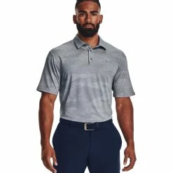 Under Armour Playoff 2.0 Jacquard Mens Golf Polo -Clubs Shop 26228 STEELWHITE035