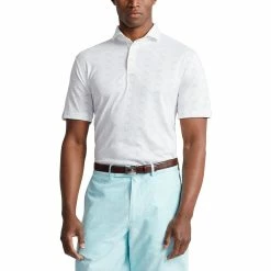 Polo Ralph Lauren RLX Ralph Lauren Knit Jacquard Pure White Mens Golf Polo
