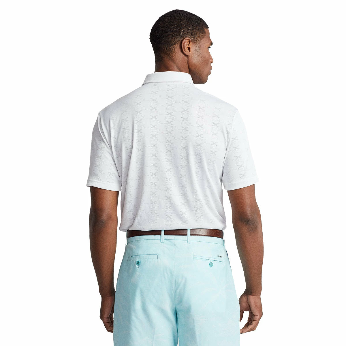 Polo Ralph Lauren RLX Ralph Lauren Knit Jacquard Pure White Mens Golf Polo 2 Polo Ralph Lauren RLX Ralph Lauren Knit Jacquard Pure White Mens Golf Polo - Image 2