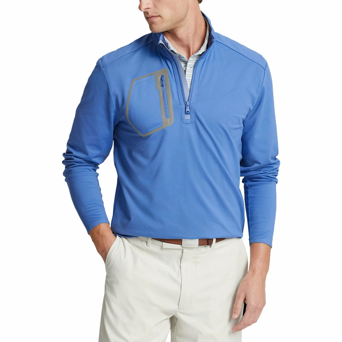 Polo Ralph Lauren RLX Ralph Lauren Brushed Back Tech Jersey Retreat Blue Mens Golf 1/2 Zip 1 Polo Ralph Lauren RLX Ralph Lauren Brushed Back Tech Jersey Retreat Blue Mens Golf 1/2 Zip