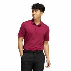 Adidas Golf Adidas Space-Dyed Striped Mens Golf Polo -Clubs Shop 26926 LEGACYBURGUNDY