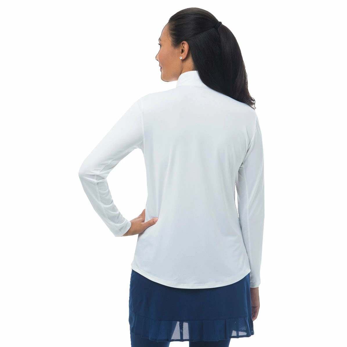 SanSoleil Solshine Mock White Womens Long Sleeve Sun Shirt 2 SanSoleil Solshine Mock White Womens Long Sleeve Sun Shirt - Image 2