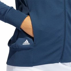 Adidas Golf Adidas Textured Womens Full Zip Golf Jacket -Clubs Shop 31162 CREWNAVY400 3 959782f9 fc38 47ee a218 2d769a02b026