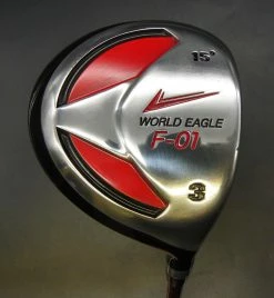 Japanese World Eagle F-01 15° 3 Wood Stiff Graphite Shaft Unbranded Grip